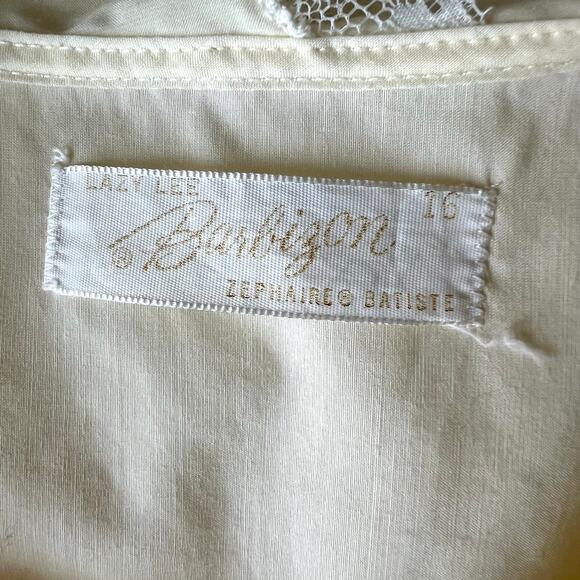 Vintage 50s Barbizon Pajama Set M Yellow Lace Peter Pan Collar Cottagecore - Picture 13 of 16